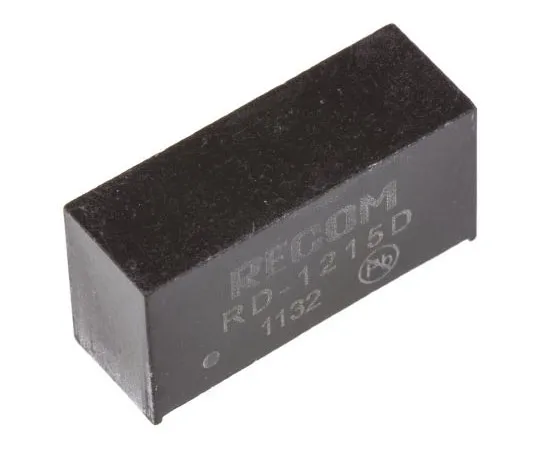63-7673-63 Recom RD 2W Isolated DC-DC Converter Through Hole, Voltage in 10.8 → 13.2 V dc, Voltage out ±15V dc RD-1215D