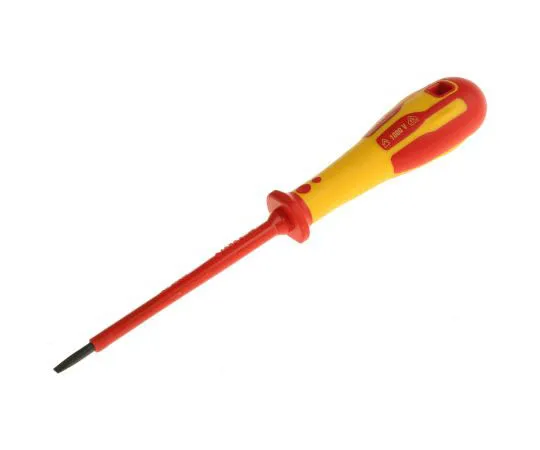 63-7694-95 CK, VDE 1000V Approved Slotted VDE Screwdriver 3.5 mm Tip 100 mm Chrome Vanadium Molybdenum Steel T49144-035