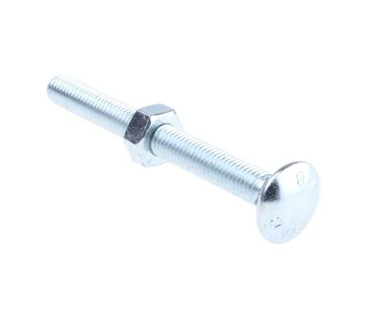 63-7602-01 Bright Zinc Plated Steel Coach Bolt, M10 x 100mm 512-1130