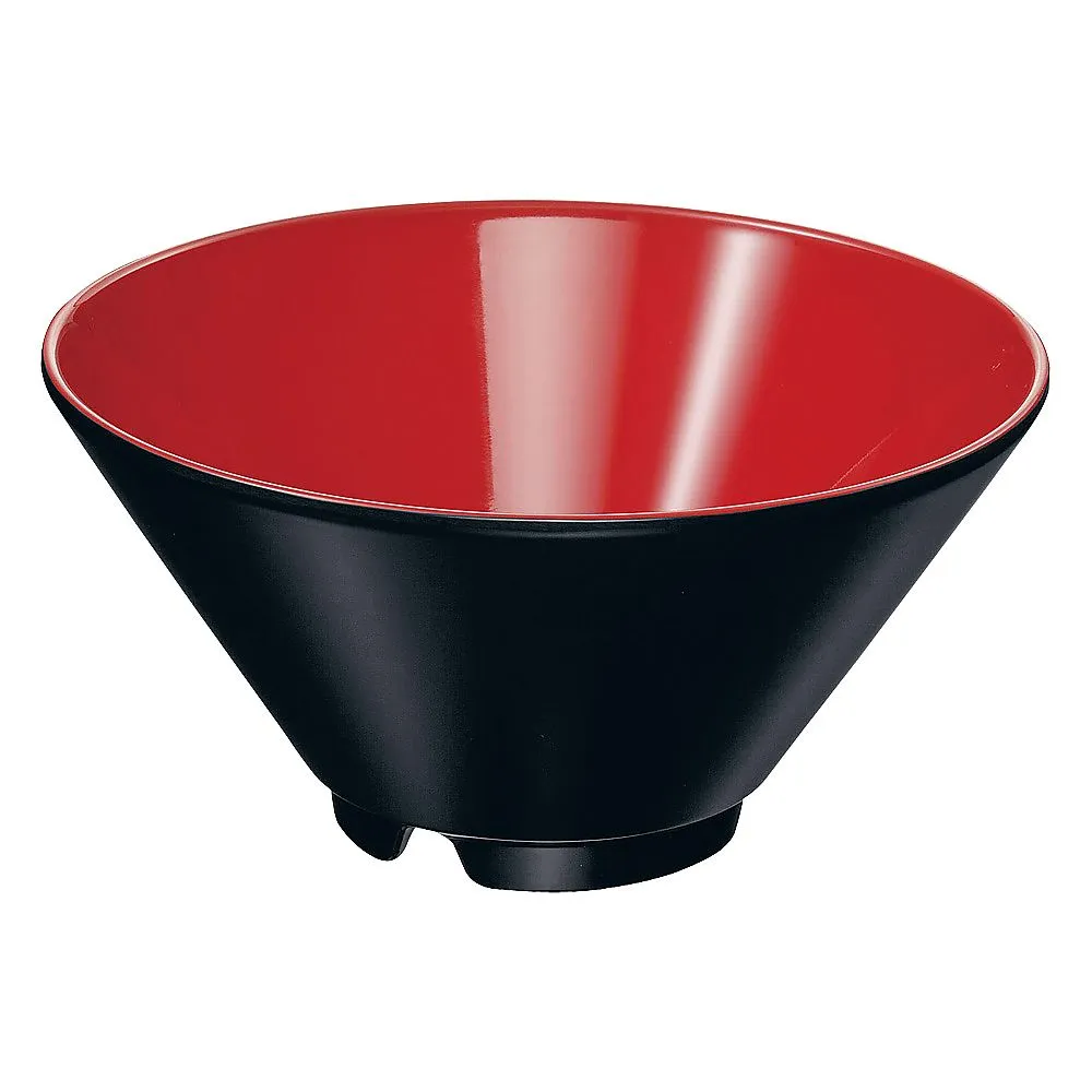 62-6848-70 Melamine Noodle Ball 17 cm Inner Vermilion Black