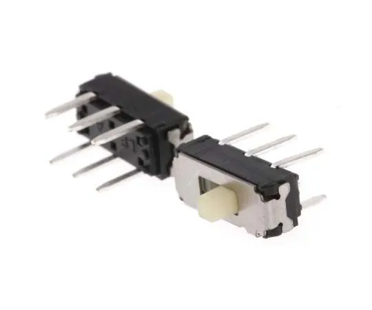 63-7714-08 PCB Slide Switch Double Pole Double Throw (DPDT) Latching 200 mA @ 12 V dc Slide MMP221