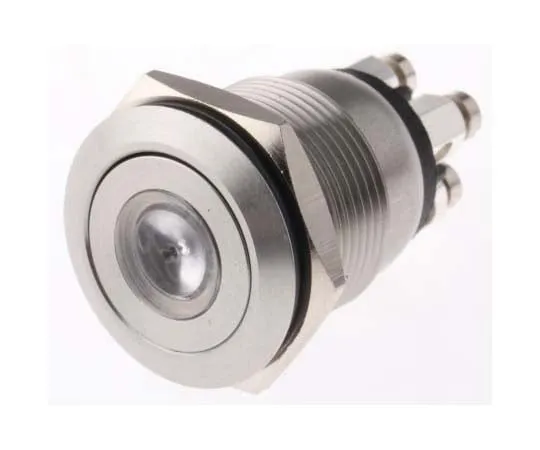 63-7730-27　Bulgin Single Pole Single Throw (SPST) Momentary Red/Green LED Push Button Switch, IP66, 19.2 (Dia.)mm, Panel Mount,　MPI001/TERM/D1