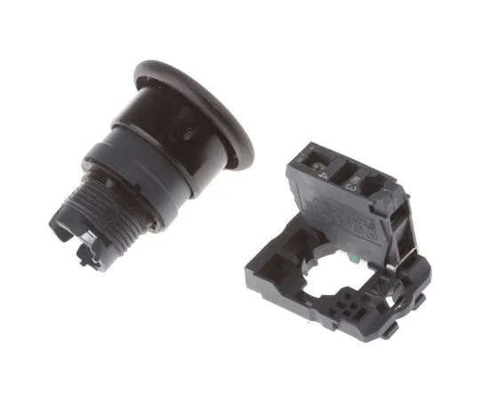 63-7632-83 Schneider Electric, Harmony XB5 Black Mushroom Push Button, NO, 22mm Spring Return Quick Connect, Screw XB5AC21