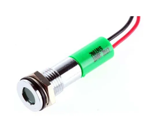 63-7708-82 RS PRO Green Indicator, 12 V dc, 8mm Mounting Hole Size, Lead Wires Termination, IP67 700-1915