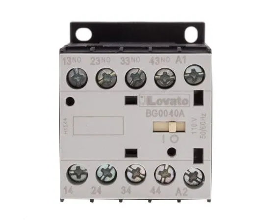 63-7690-94 Lovato 4 Pole Contactor, 10 A, 110 V ac Coil, Orange, 4NO 11BG0040A110