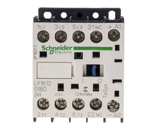 63-7633-35 Schneider Electric 3 Pole Contactor, 12 A, 24 V dc Coil, TeSys K, 3NO, 5.5 kW LP1K1201BD