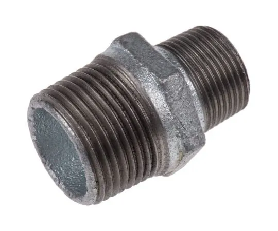 63-7646-50 Georg Fischer Malleable Iron Fitting Reducer Hexagon Nipple, 1 in BSPT Male (Connection 1), 3/4 in BSPT Male 770245224
