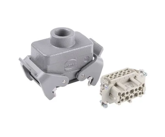 63-7584-21 Han E Series 10 Way Female 16A Connector Kit, includes Hood, Insert 09330102701+19300101730