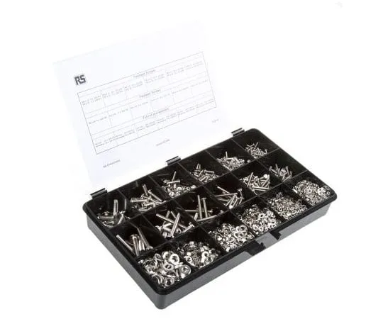 63-7573-69 3240 piece Brass Screw/Bolt Kit, M2.5, M3, M3.5, M4, M5, M6 482-7742