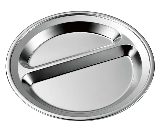 67-7312-55 18-8 2-Compartment Round Plate 92700