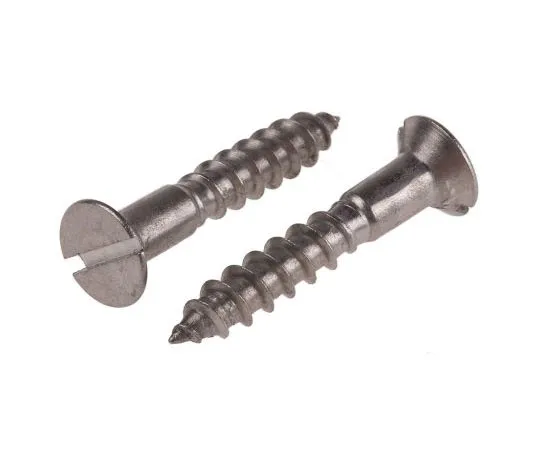 63-7575-80 Slot Countersunk Stainless Steel Wood Screw, A2 304, 5mm Thread, 30mm Length 483-2924