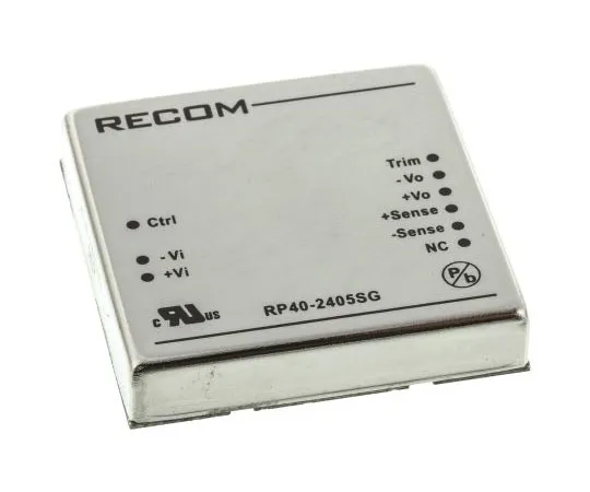 63-7568-75 Recom RP40 G 40W Isolated DC-DC Converter Through Hole, Voltage in 18 → 36 V dc, Voltage out 5V dc RE-2405S