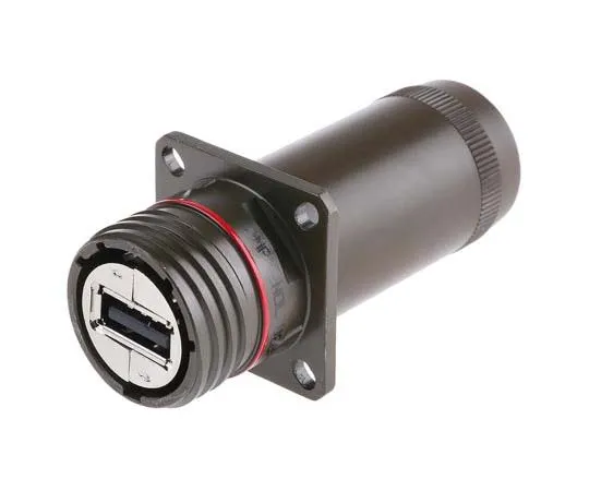 63-7704-40 Amphenol USBF TV Series, Panel Mount Type A USB Connector, Receptacle USBFTV2PE1G