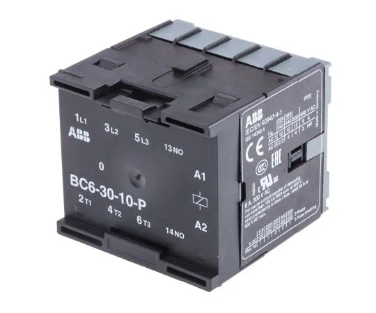 63-7555-84 ABB 3 Pole Contactor, 9 A, 24 V dc Coil, B Range, 3NO, 4 kW BC6-30-10-P01