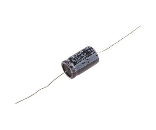 63-7728-35　RS PRO 330μF 50V dc Aluminium Electrolytic Capacitor, Through Hole 13 (Dia.) x 22mm +105°C 13mm 22mm　170-1126