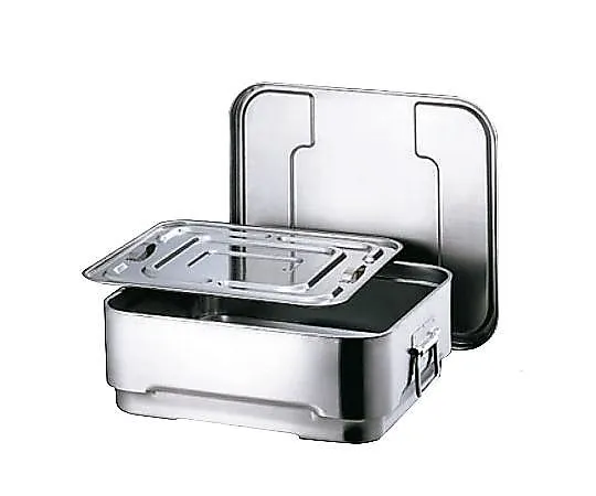 67-2416-25 18-8 Square Double Food Can (with Inner Lid) Approx. 8 L DHS-3508