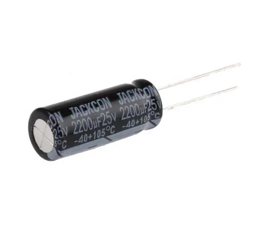 63-7736-89 RS PRO 2200μF 25V dc Aluminium Electrolytic Capacitor, Through Hole 10 (Dia.) x 25mm +105°C 10mm 5mm 25mm 170-1203