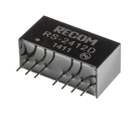 63-7568-34 Recom RS 2W Isolated DC-DC Converter Through Hole, Voltage in 18 → 36 V dc, Voltage out ±12V dc RS-2412D