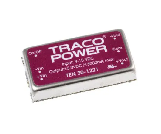 63-7658-82 TRACOPOWER TEN 30 30W Isolated DC-DC Converter Through Hole, Voltage in 9 → 18 V dc, Voltage out ±5V dc TEN 30-1221