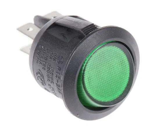 63-7615-39 Arcolectric Illuminated Double Pole Single Throw (DPST), Latching Rocker Switch Panel Mount R13244BNAB