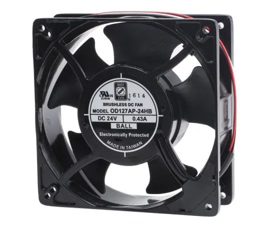 63-7641-54 RS PRO Axial Fan, 127 x 127 x 38mm, 140cfm, 10.6W, 24 V dc 619-6630