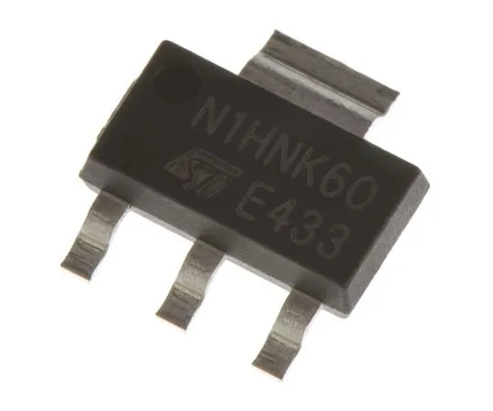 63-7694-21 STN1HNK60 N-Channel MOSFET, 400 mA, 600 V MDmesh, SuperMESH, 3+Tab-Pin SOT-223 STMicroelectronics STN1HNK60