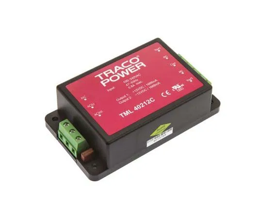 63-7725-87　TRACOPOWER 40W Dual Output Embedded Switch Mode Power Supply SMPS, 1.67A, ±12V dc Encapsulated　TML 40212C