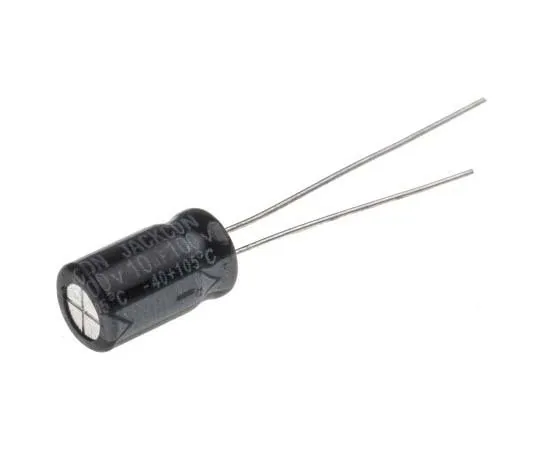 63-7737-93 RS PRO 10μF 100V dc Aluminium Electrolytic Capacitor, Through Hole 6.3 (Dia.) x 11mm +105°C 6.3mm 2.5mm 11mm 170-1285
