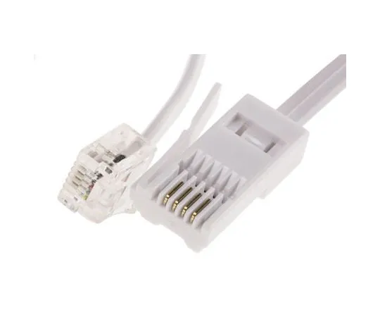 63-7587-74 RS PRO White 3m Telephone Extension Cable Male RJ11 to Male BT 495-0505