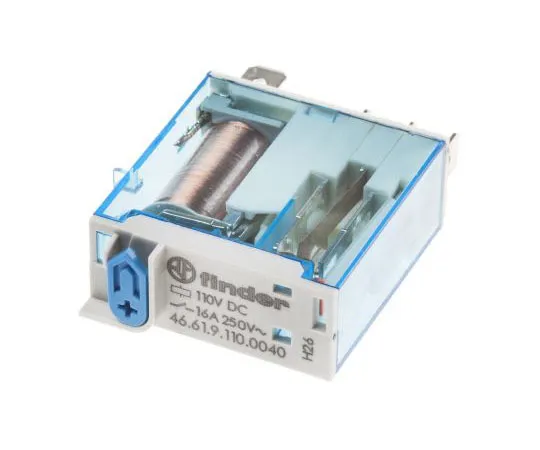 63-7597-18 Finder46 Series SPDT Non-Latching Relay Plug In, 110V dc Coil, 25A 46.61.9.110.0040