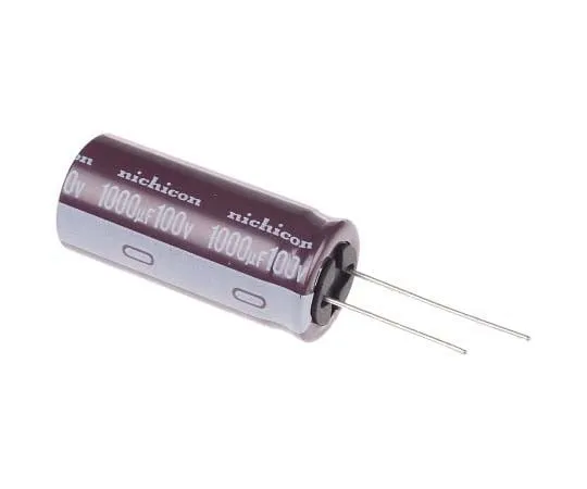 63-7747-08　Nichicon 1000μF 100V dc Aluminium Electrolytic Capacitor, Through Hole 18 (Dia.) x 40mm +105°C 18mm 7.5mm　UPW2A102MHD