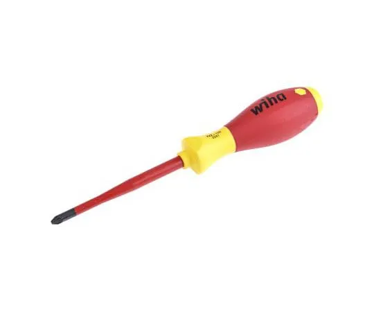 63-7724-22 Wiha Tools, VDE 1000V Approved Pozidriv Insulated Screwdriver PZ2 Tip 100 mm Chrome Vanadium Molybdenum Steel 35396