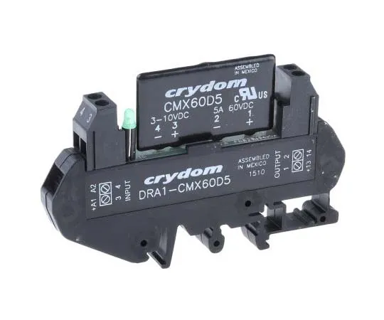 63-7713-16 Sensata / Crydom 5 A Solid State Relay, DC, DIN Rail, 60 V dc Maximum Load DRA1-CMX60D5