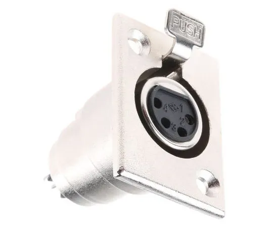63-7629-32 RS PRO 4 Way Panel Mount XLR Connector, Female, Silver Plated Contacts 548-9111