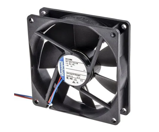 63-7557-81 ebm-papst 3400N Series Axial Fan, 92 x 92 x 25.4mm, 102m³/h, 3.2W, 24 V dc 3414NHH