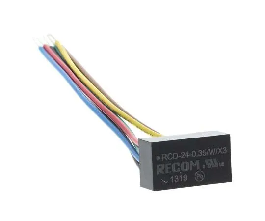 63-7722-37 Recom RCD-24-0.35/W/X3, Constant Current 1-10 V, PWM LED Driver 12.25W 2 → 35V 0 → 300mA RCD-24-0.35/W/X3