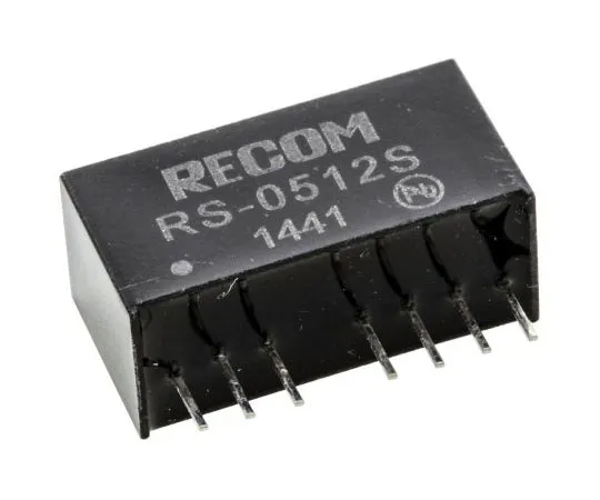 63-7568-19 Recom RS 2W Isolated DC-DC Converter Through Hole, Voltage in 4.5 → 9 V dc, Voltage out 12V dc RS-0512S