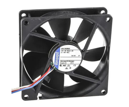 63-7636-27 ebm-papst 3400N Series Axial Fan, 92 x 92 x 25mm, 61m³/h, 1.1W, 12 V dc 3412 N/2GLE-454