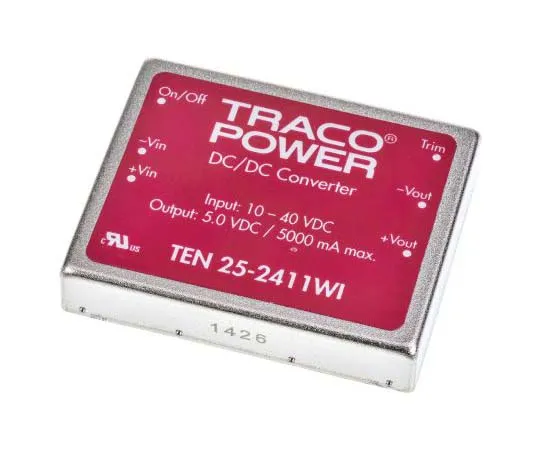 63-7725-30 TRACOPOWER TEN 25WI 25 W, 30 W Isolated DC-DC Converter Through Hole, Voltage in 10 → 40 V dc, Voltage out 5V dc TEN 25-2411WI