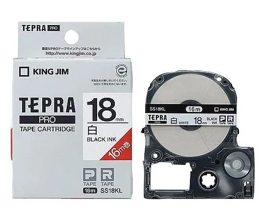 62-6875-40 Tepla PRO tape cartridge, black on white, 18 mm wide x 16 m SS18KL