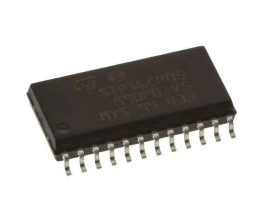 63-7692-54 STMicroelectronics STP16CP05MTR, LED Driver, 16-Digits 16-Segments, 3.3 V, 5 V, 24-Pin SOIC STP16CP05MTR