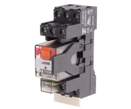63-7586-64 TE ConnectivityPT 3PDT Non-Latching Relay DIN Rail, 24V ac Coil, 10A PT3S7RC4 9-1415074-1