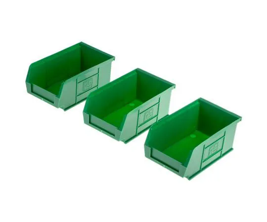 63-7577-77 RS Green Plastic Stackable Storage Bin, 76mm x 101mm x 167mm 484-4012