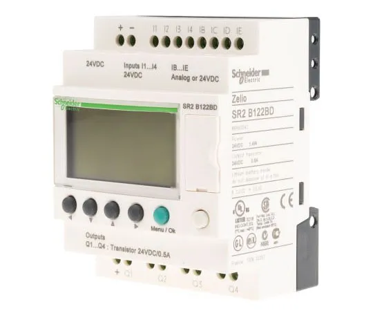 63-7572-39　Schneider Electric Zelio Logic Module, 24 V dc Transistor, 8 x Input, 4 x Output With Display　SR2B122BD