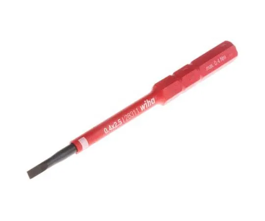 63-7724-23 Wiha Tools Slotted Driver Bit, 0.4 x 2.5 x 75 mm 34578