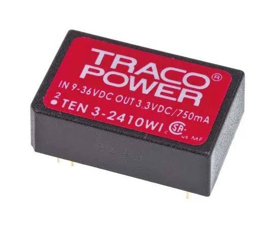 63-7724-67 TRACOPOWER TEN 3WI 3W Isolated DC-DC Converter Through Hole, Voltage in 9 → 36 V dc, Voltage out 3.3V dc TEN 3-2410WI