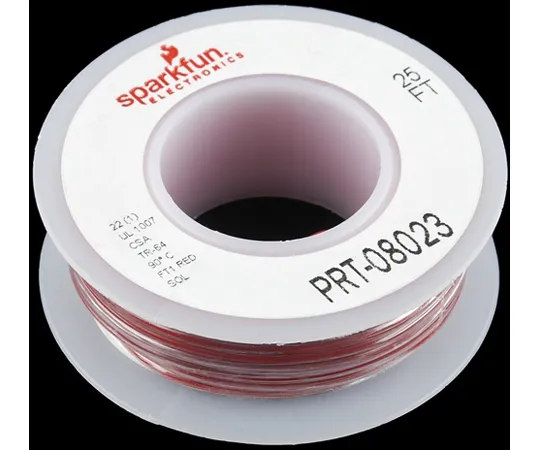 67-0454-18 Hook-up Wire - Red(22 AWG) PRT-08023