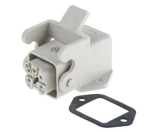 63-7567-48 Han A Series 4 + PE Way Female 10A Panel Kit, includes Female Insert, Hood 09200030820+09200042711