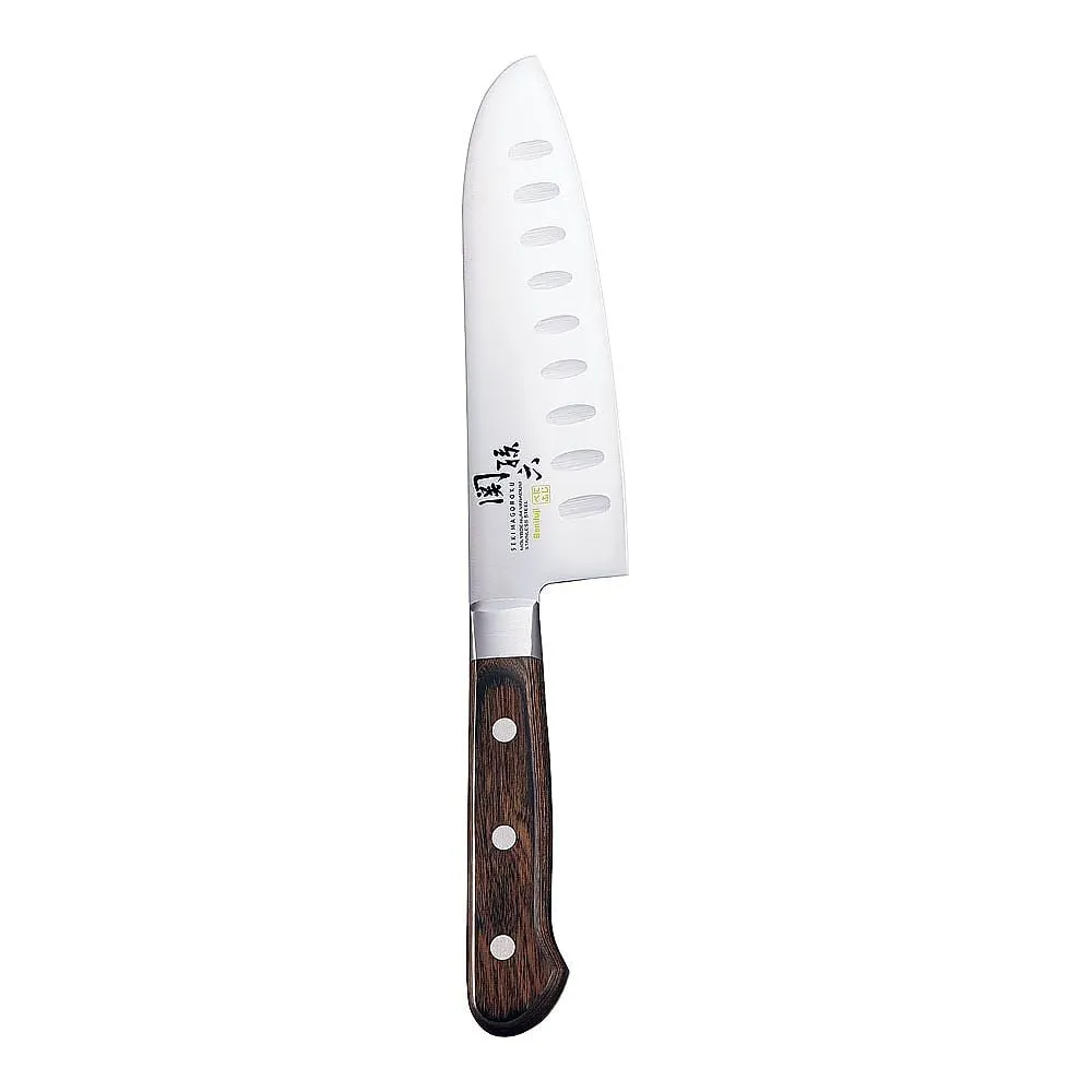 63-5694-26 Seki Magorokubeni Fuji Santoku Dimple Knife 16.5 cm ASK8301