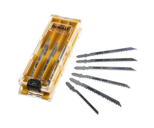 63-7675-62 DeWALT 82; 100 mm bimetal Jigsaw Blade Set, 50; 70mm Cutting Length, 2; 2.5; 4.2mm Tooth Pitch DT2298-QZ